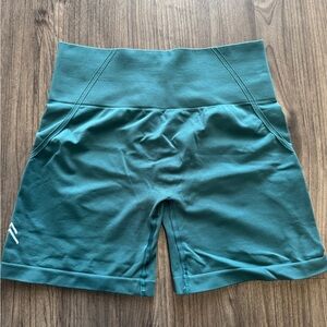 Effortless Seamless Shorts with White Logo